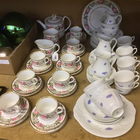 Royal Worcester Royal Garden teaset & an Adderley Royal Chelsea teaset